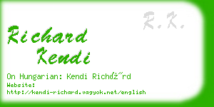 richard kendi business card